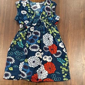 Tea Collection Floral Dress in Navy, Red, and White